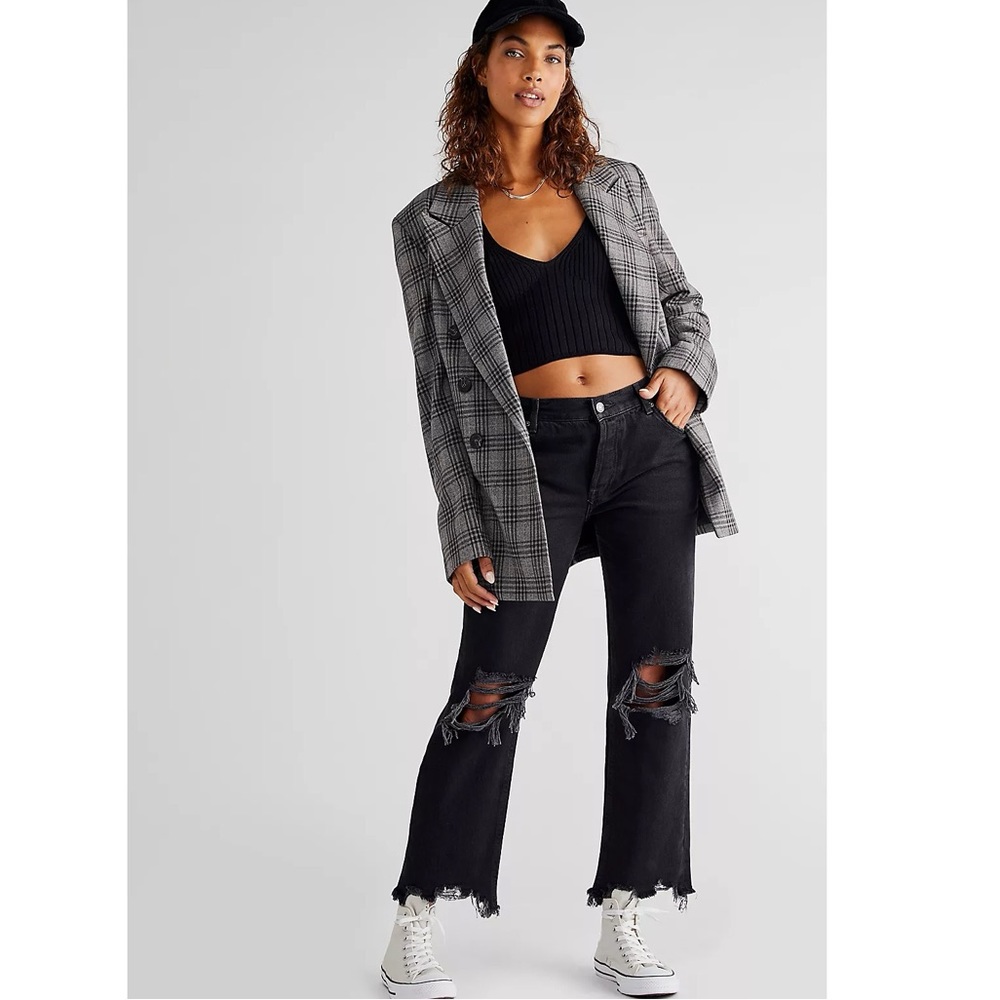 Free People Maggie Mid-Rise Straight-Leg Jeans Size 26S